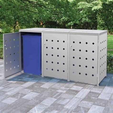 outdoor metal garbage bin storage box steel wastes recycling bins|Streetscape Metal Trash & Recycling Container .